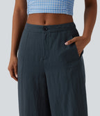 Mid Rise Casual Barrel Leg Trousers with Pockets — Dark Grey — view 4