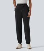 Mid Rise Drawstring Quick Dry InstantCool Golf Joggers with Pockets-UPF40+ — Black — view 3
