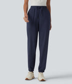 Mid Rise Drawstring Quick Dry InstantCool Golf Joggers with Pockets-UPF40+ — Peacoat — view 9