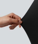 HeatCore V-neck Long Sleeve Contrast Tipping Casual Warming Top — Black — view 7