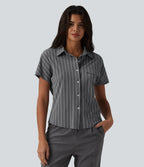 Short Sleeve Stripe Work Shirt — Urban Stripe — view 3