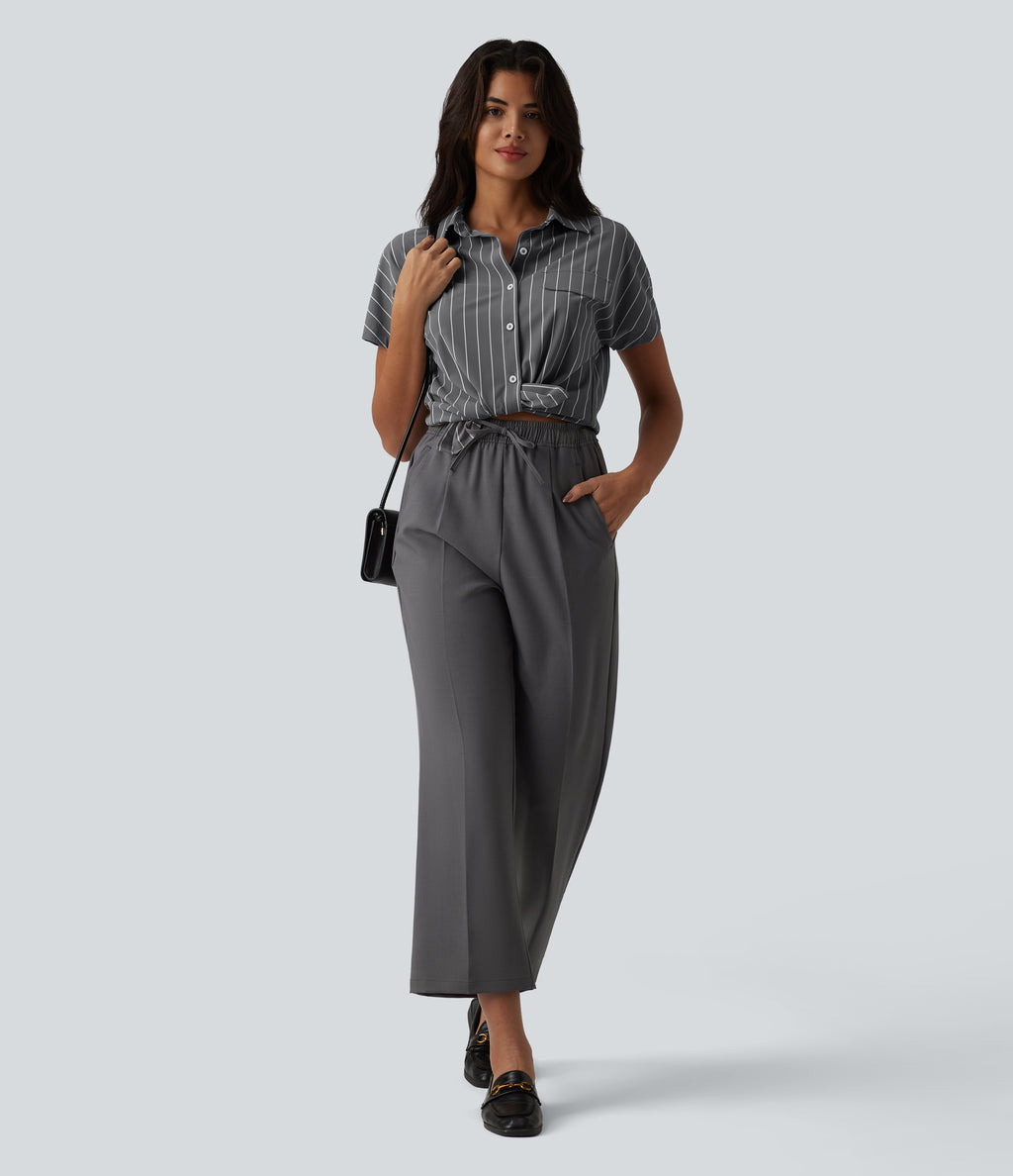 Short Sleeve Stripe Work Shirt — Urban Stripe — view 5