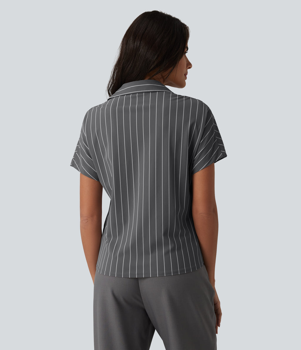 Short Sleeve Stripe Work Shirt — Urban Stripe — view 2
