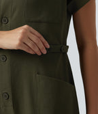 Short Sleeve Casual Jumpsuit with Pockets — Hemp Rope Brown — view 5