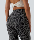 Leopard Print High Waisted Tummy Control Shaping Running 7/8 Leggings with Pockets — Storm Blur — view 4