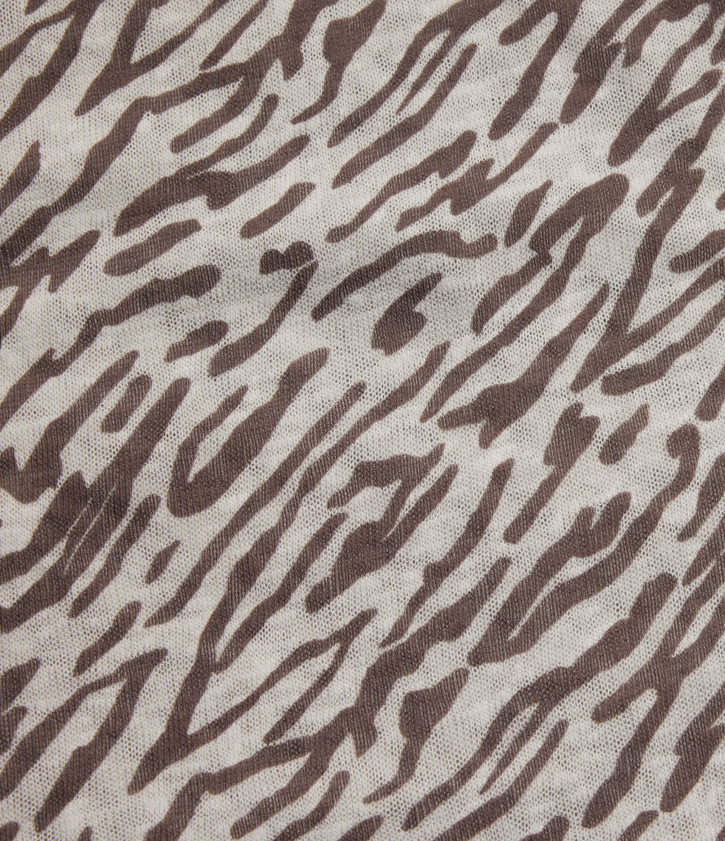 Round Neck Short Sleeve Zebra Print Casual T-Shirt — Zebra — view 7