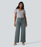 V Neck Short Sleeve Casual Top — Antarctica — view 7