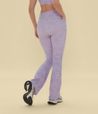 High Waisted Scrunch Butt Lifting Tummy Control Bootcut Training Leggings with Pockets — Lavender Sketch Smiles — view 6