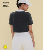 Round Neck Short Sleeve Washed Casual Cotton T-Shirt — Greige - Washed Charcoal — view 2