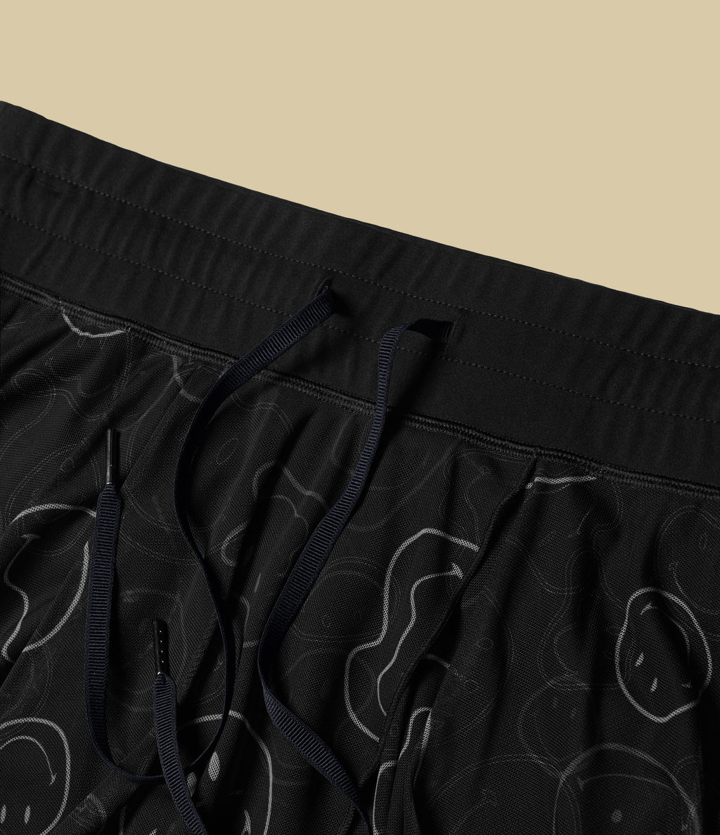 High Waisted Drawstring Contrast Mesh 2-in-1 Flowy Mini Flare Dance Skirt with Pockets — Clouded Smiles — view 6