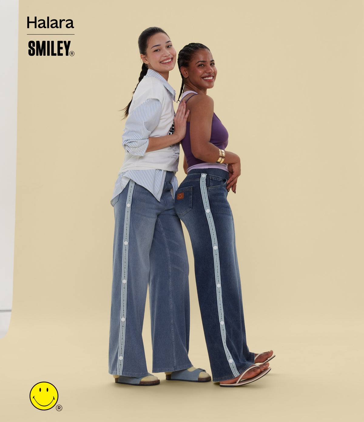 High Waisted Baggy Wide Leg Washed Casual Jeans with Pockets — Blue Jasper Denim — view 8