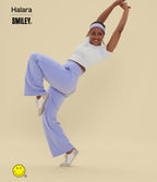 High Waisted Tummy Control Straight Leg Yoga Trousers with Pockets — Baby Lavender — view 4