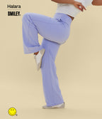 High Waisted Tummy Control Straight Leg Yoga Trousers with Pockets — Baby Lavender — view 2