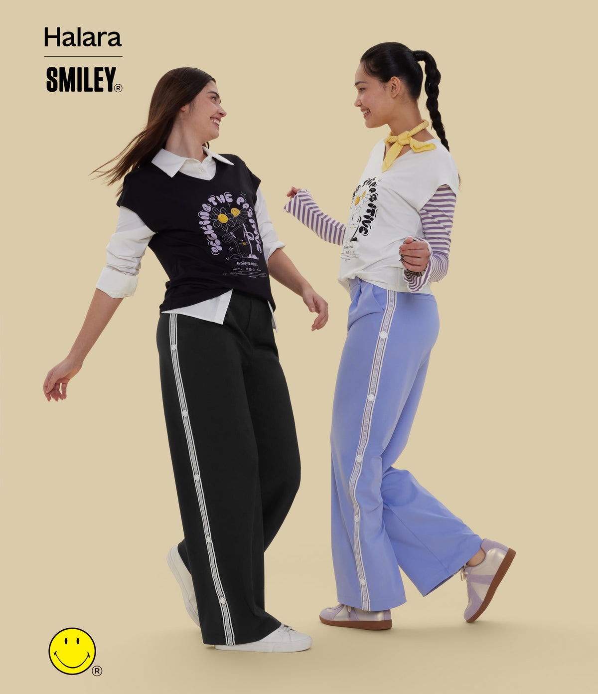High Waisted Straight Leg Work Trousers with Pockets — Jacaranda — view 8