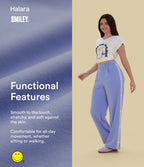 High Waisted Straight Leg Work Trousers with Pockets — Jacaranda — view 2