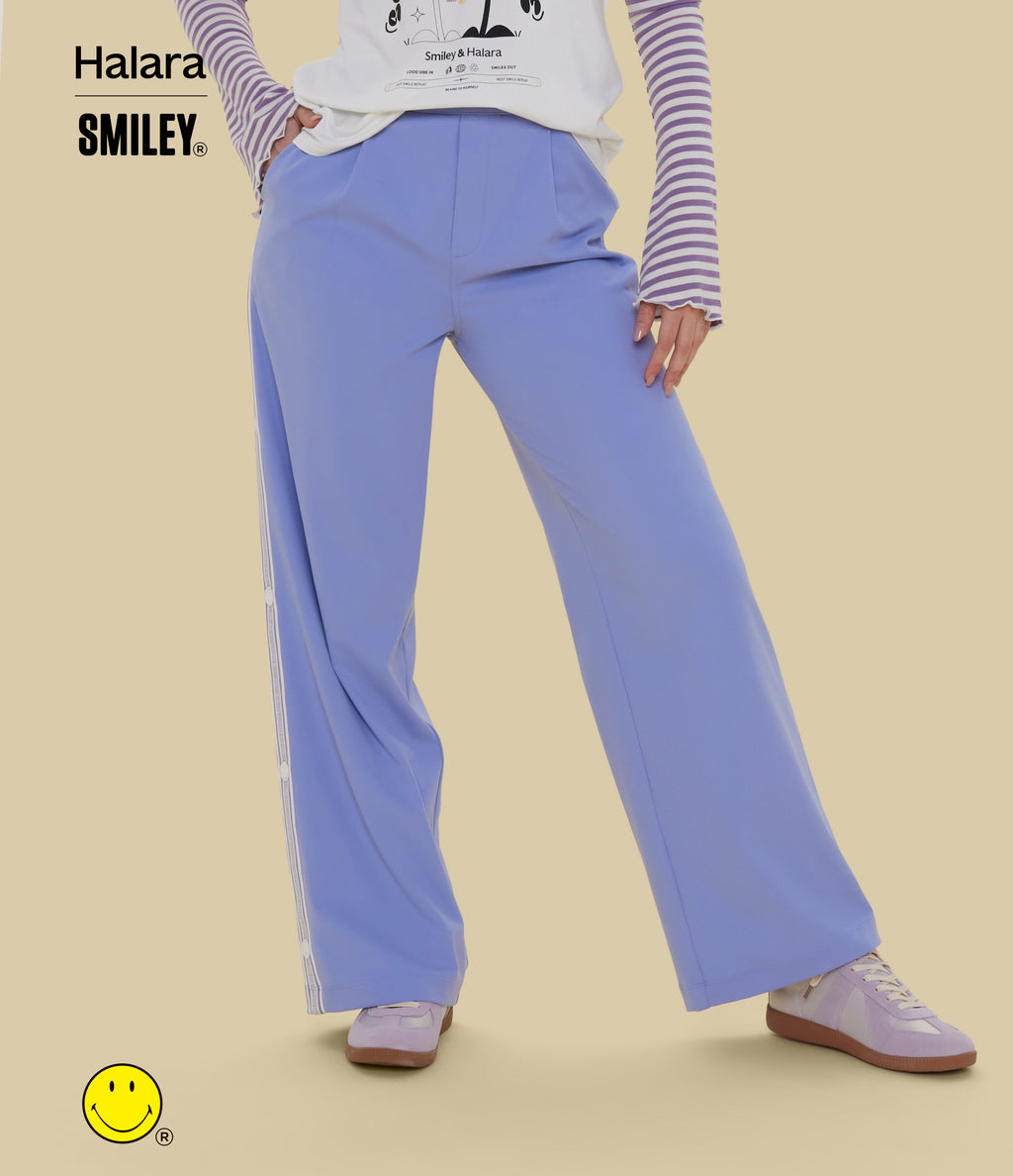 High Waisted Straight Leg Work Trousers with Pockets — Jacaranda — view 5