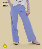High Waisted Straight Leg Work Trousers with Pockets — Jacaranda — view 5