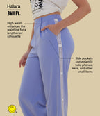 High Waisted Straight Leg Work Trousers with Pockets — Jacaranda — view 4