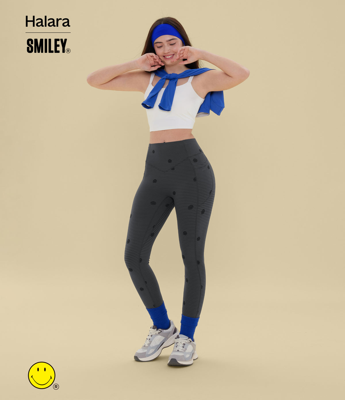 Stripe Print High Waisted Scrunch Butt Lifting Tummy Control Training Leggings with Pockets — Soft Shadow Stripe — view 8