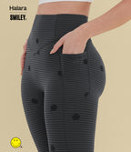 Stripe Print High Waisted Scrunch Butt Lifting Tummy Control Training Leggings with Pockets — Soft Shadow Stripe — view 5
