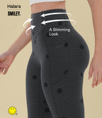 Stripe Print High Waisted Scrunch Butt Lifting Tummy Control Training Leggings with Pockets — Soft Shadow Stripe — view 2