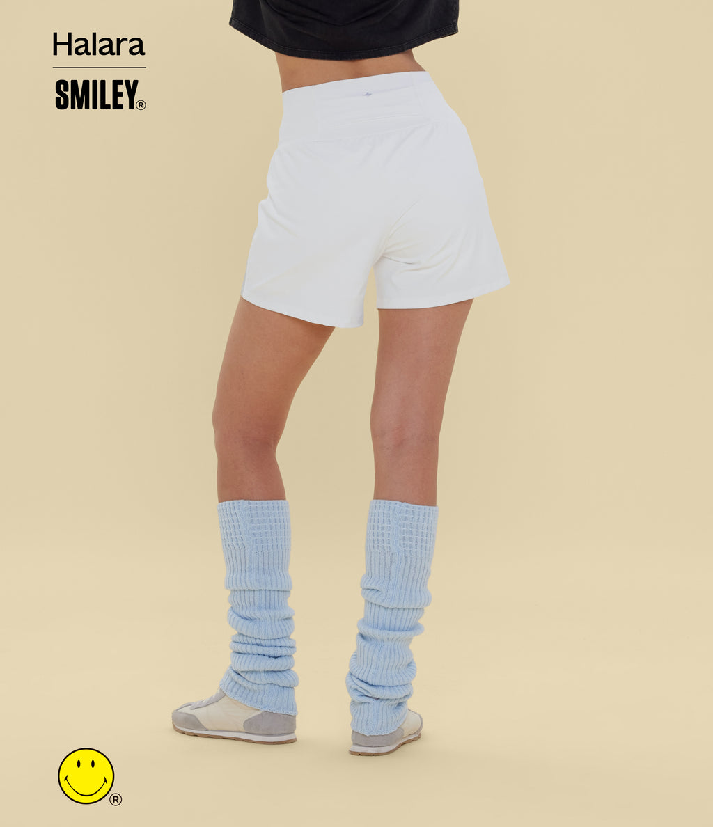 Airy Super High Waisted 2-in-1 InstantCool Yoga Shorts 5'' with Pockets-Longer Length — White — view 4