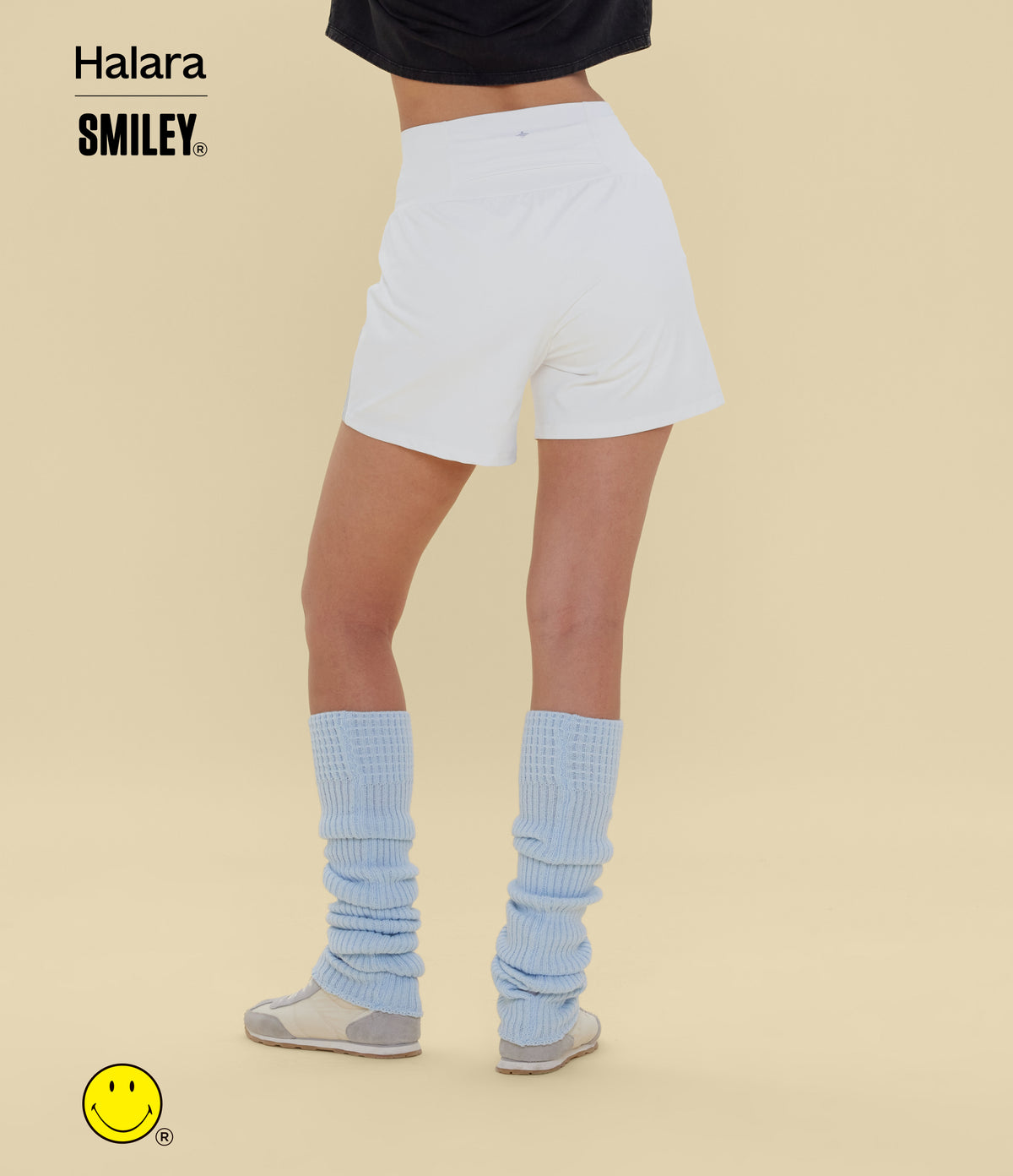 Airy Super High Waisted 2-in-1 InstantCool Yoga Shorts 5'' with Pockets-Longer Length — White — view 4