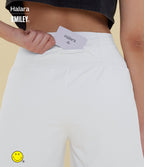 Airy Super High Waisted 2-in-1 InstantCool Yoga Shorts 5'' with Pockets-Longer Length — White — view 5