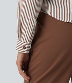 Long Sleeve Stripe Work Shirt — Espresso Stripe — view 5