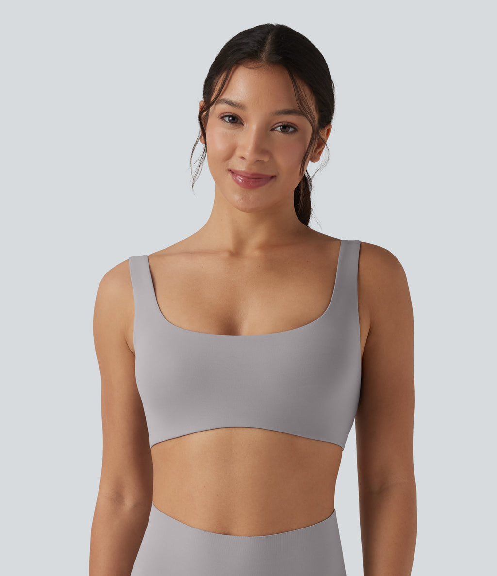 Square Neck Lounge Bralette — Steel Gray — view 1