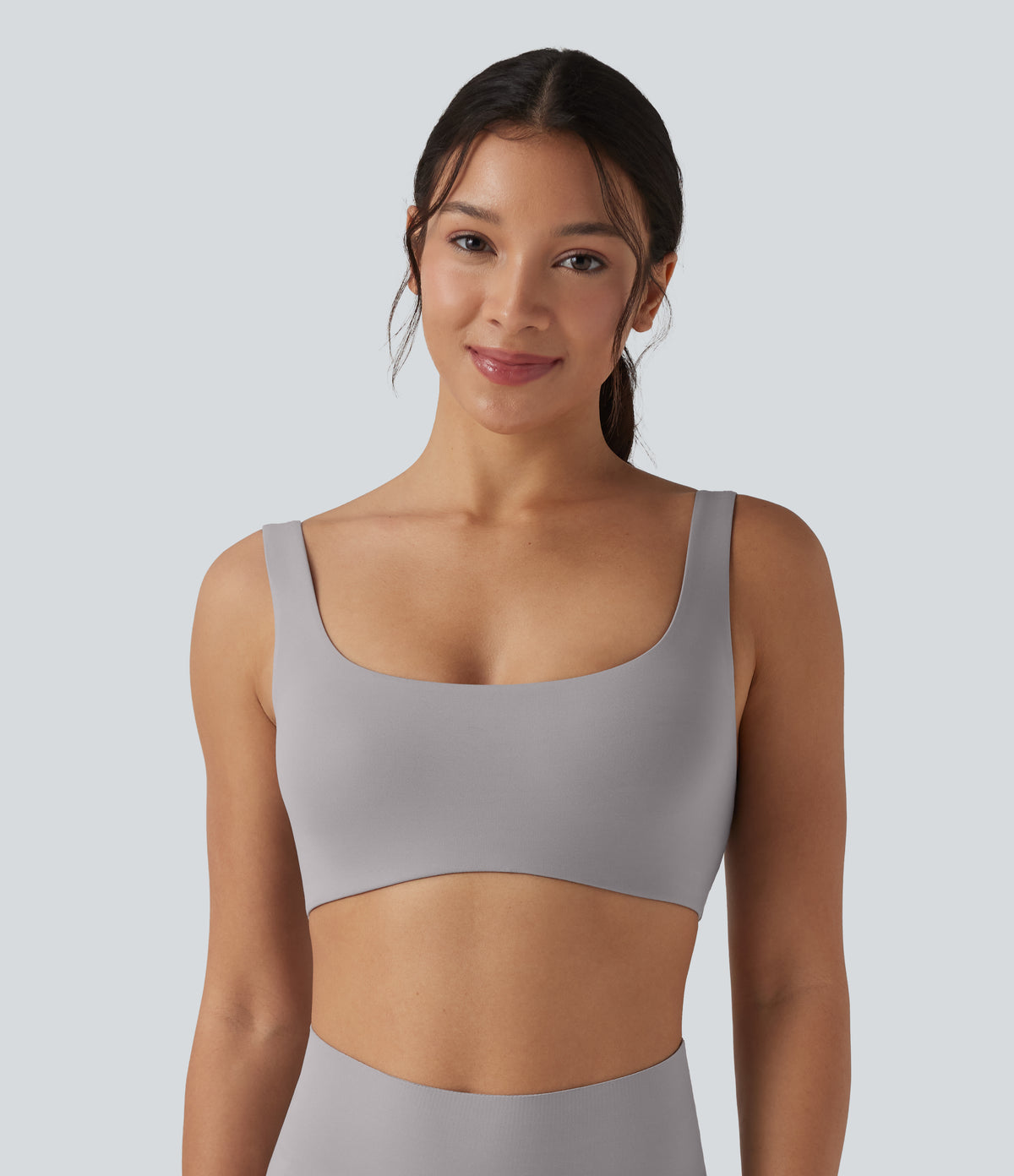 Square Neck Lounge Bralette — Steel Gray — view 1