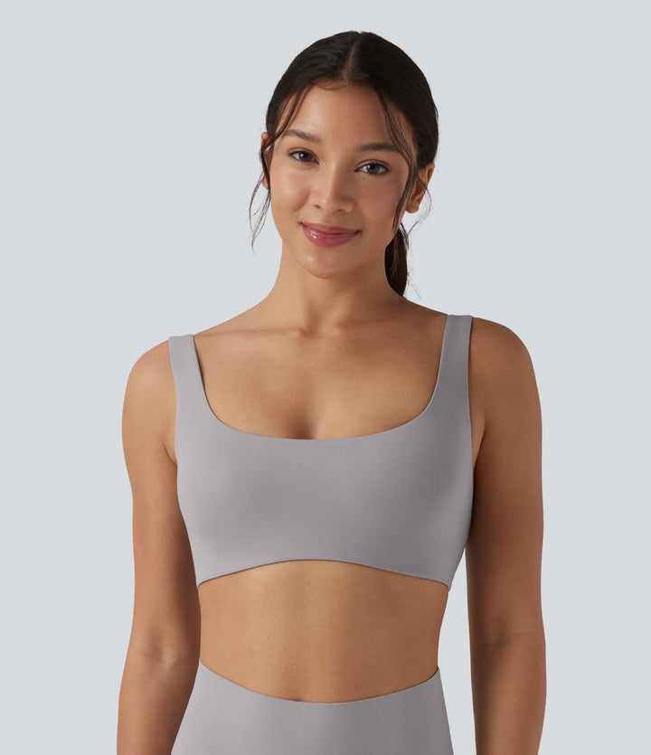 Square Neck Lounge Bralette — Steel Gray — view 1