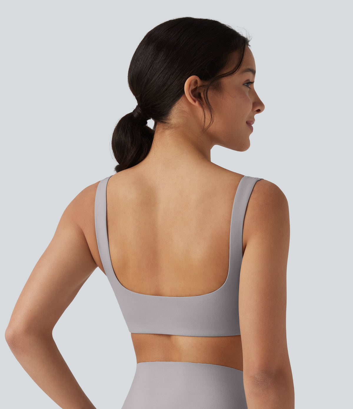 Square Neck Lounge Bralette — Steel Gray — view 2