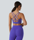 Plush Low Support Built-in Bra Yoga Sports Bra — Misty Lavender — view 4
