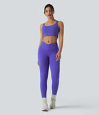 Plush Low Support Built-in Bra Yoga Sports Bra — Misty Lavender — view 6