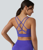Plush Low Support Built-in Bra Yoga Sports Bra — Misty Lavender — view 1