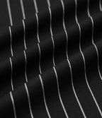 Short Sleeve Belted Stripe InstantCool Work Shirt Jumpsuit with Pockets-Edition — Black White Pinstripe — view 8