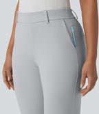 Mid Rise Quick Dry Golf Slim Trousers-Golf Tee Pocket-UPF40+ — Quiet Gray — view 5