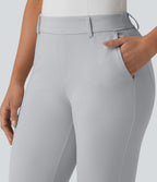 Mid Rise Quick Dry Golf Slim Trousers-Golf Tee Pocket-UPF40+ — Quiet Gray — view 4