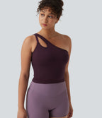 OneForm Seamless Flow One Shoulder Built-in Bra Yoga Tank Top — Fig — view 6