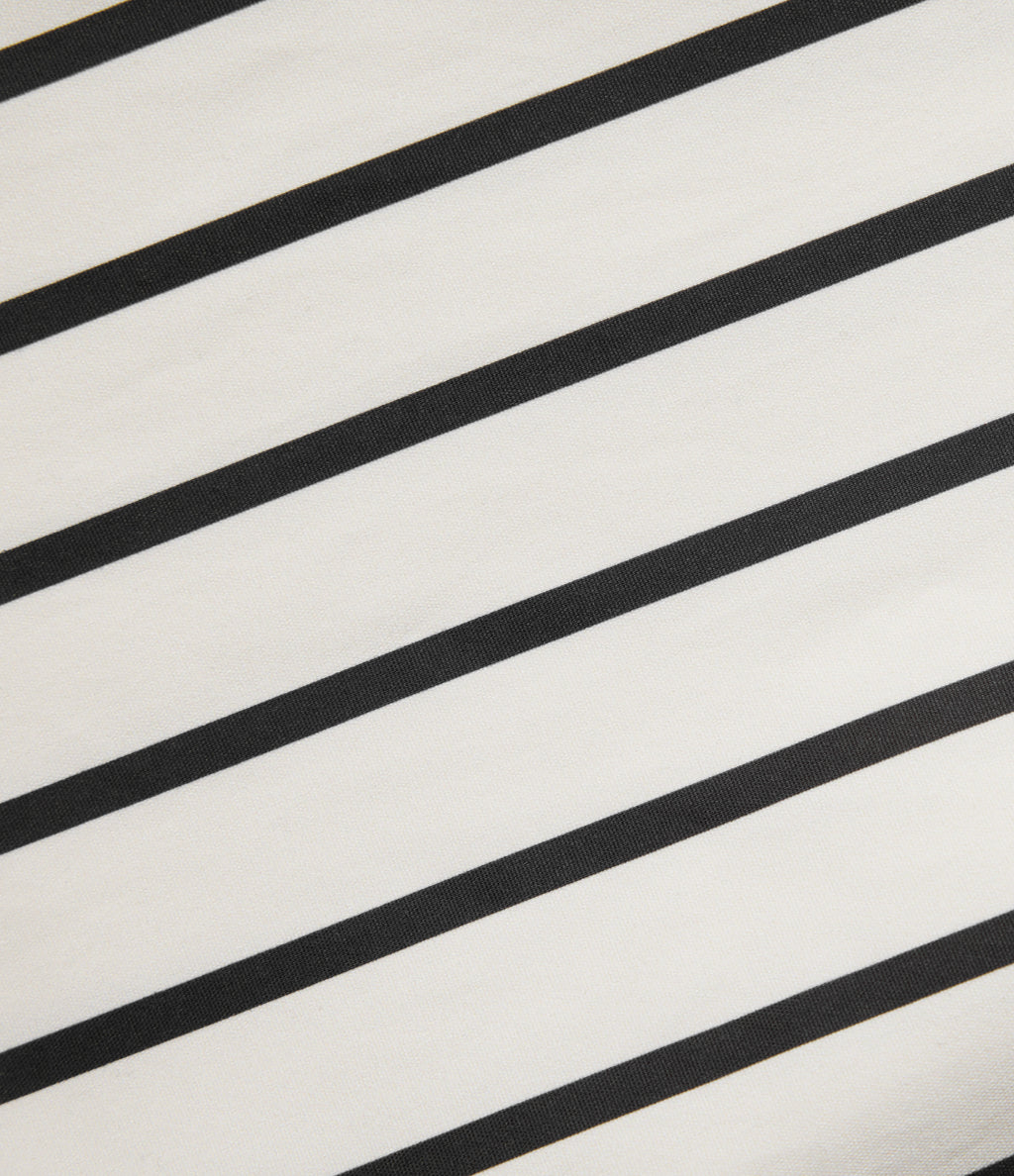 Lace Up Stripe Midi Slip Dress with Pockets — White Black Stripe — view 7