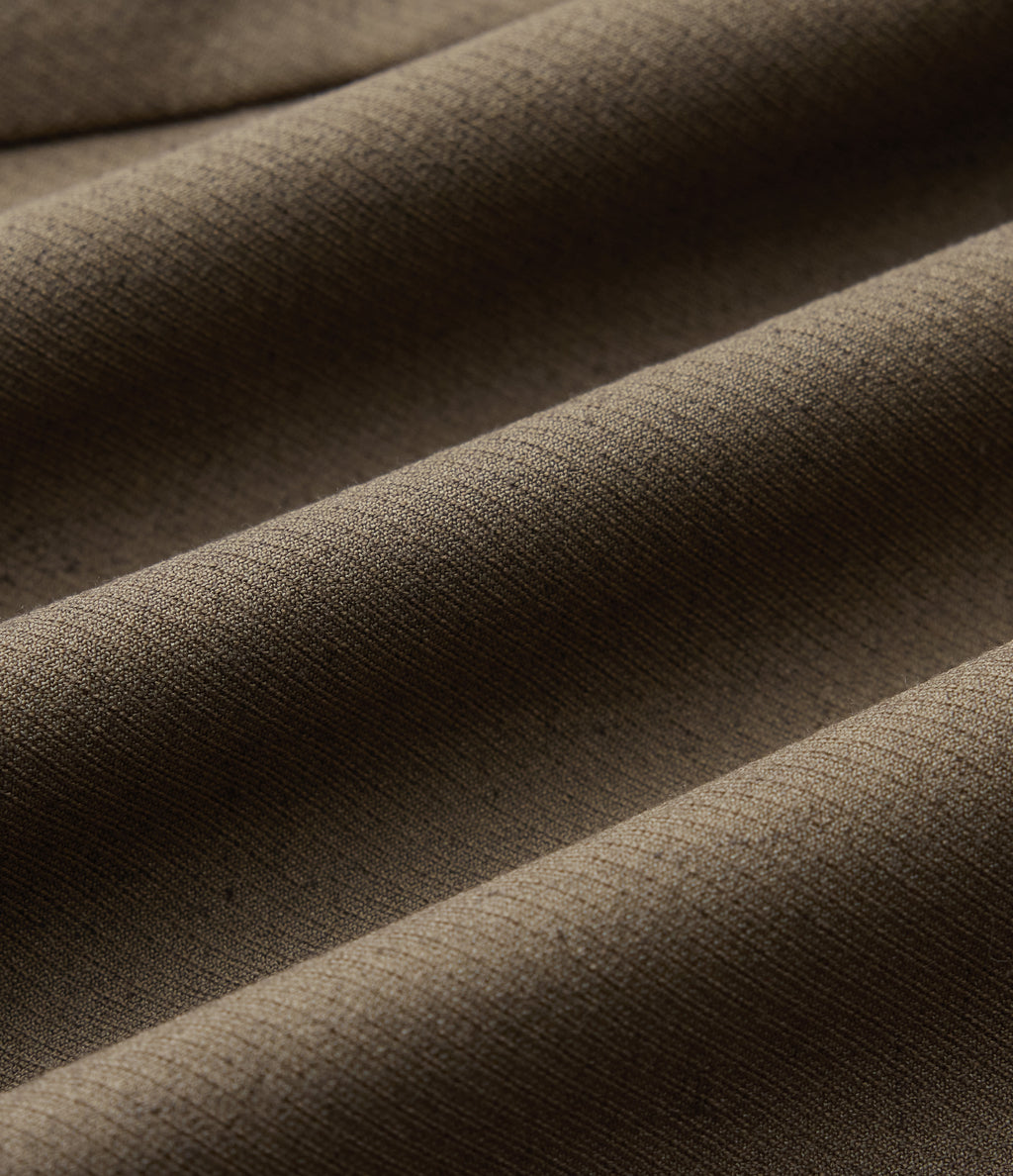 Long Sleeve Work Linen-Blend Blazer with Pockets — Driftwood Brown — view 7