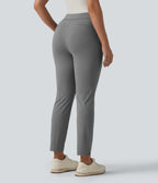 High Waisted Tapered Golf Trousers with Pockets — Mirage Gray — view 2