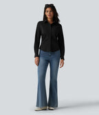 Wrinkle Recovery Long Sleeve Quick Dry Casual Shirt — Black — view 6