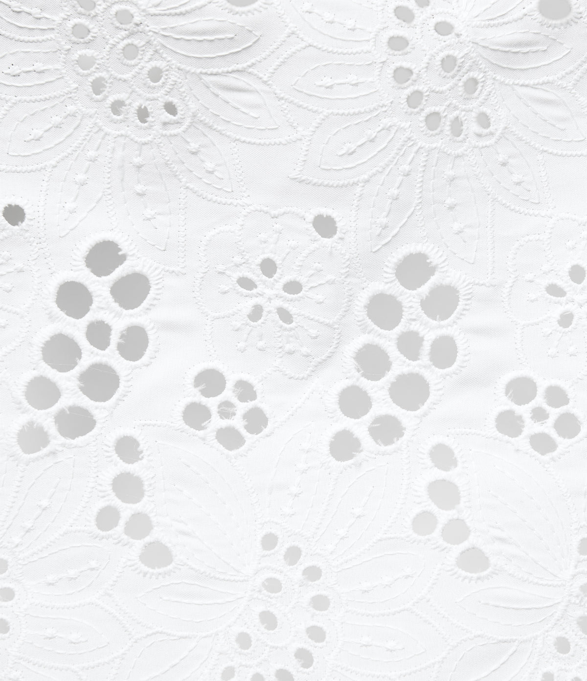 Round Neck Sleeveless Midi Embroidery Eyelet Resort Dress with Pockets — Frost White — view 6