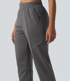Mid Rise Tapered Casual Sweatpants With Pockets — Gunmetal — view 6