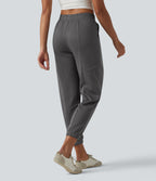 Mid Rise Tapered Casual Sweatpants With Pockets — Gunmetal — view 2