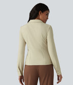 Collar Long Sleeve Button Fly Work Shirt — Asparagus Green — view 2