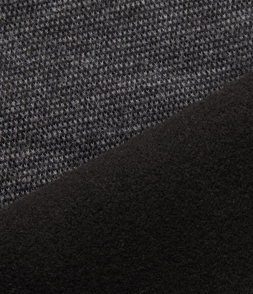 Round Neck Long Sleeve Top-stitching Heathered Casual Sweatshirt — Dark Core — view 6