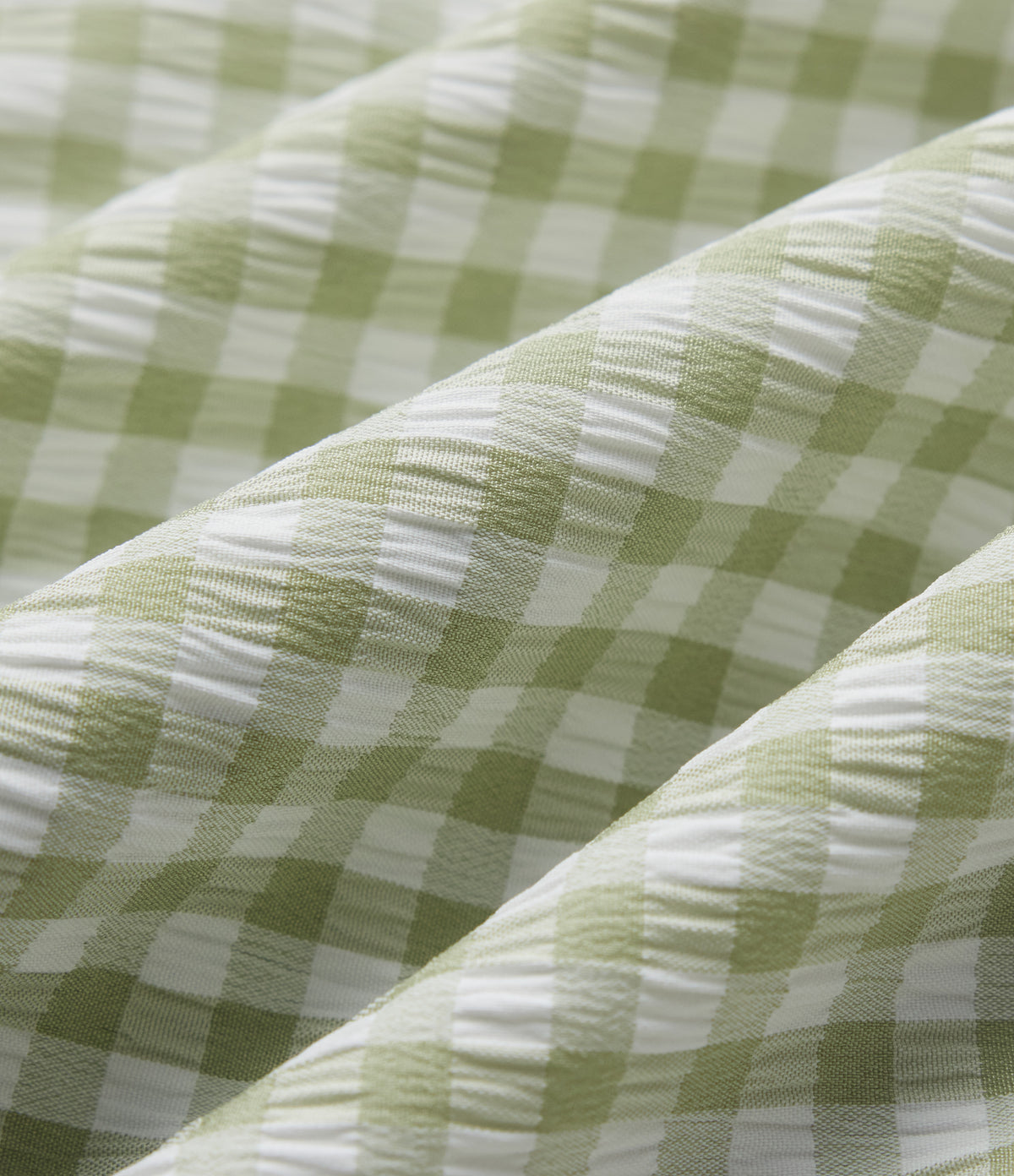 High Waisted Drawstring Gingham Plaid Resort Baggy Shorts with Pockets — Green White Bubble Grid — view 6